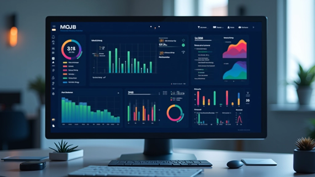Modernes Dashboard mit Datenvisualisierungselementen und Widget-Raster-Anordnung
