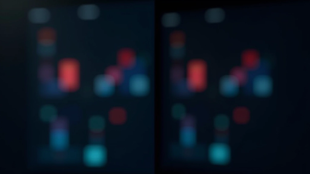 Vergleich: Links schlechter Kontrast (Farbe kaum sichtbar), rechts guter Kontrast (Farbe deutlich) — beide auf dunklem Hintergrund